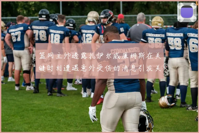 篮网主帅透露扎伊尔威廉姆斯在关键时刻遭遇意外受伤的消息引发关注